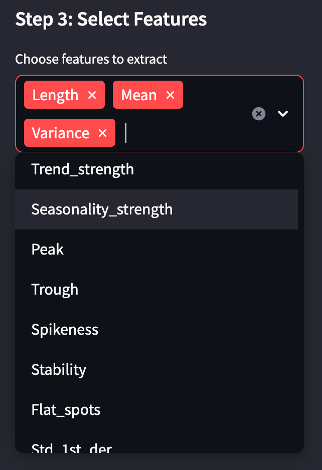 Selecting features